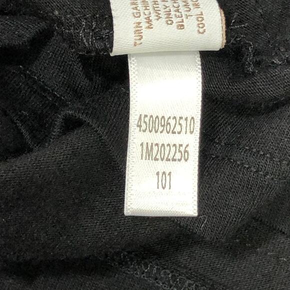 Chicos Size 1 US 8 Knit Top Tiered Layering Tank Blouse Ruffles Black Stretch - Picture 10 of 14